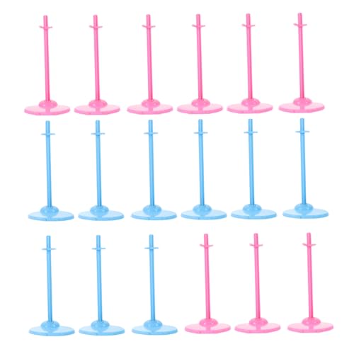 PERSELOSO 30 Stück Teiliges Puppenständer Einsetzbare Displayhalter für Spielzeugpuppen Stabile und Einfache Clip Racks in Rosa und Blau für Kinderzimmer und Puppensammlungen von PERSELOSO