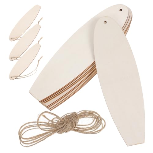PERSELOSO 30 Stück Unlackierte Holz Surfbrett Ausstecher für Diy Projekte Wanddekoration für Küstenstil und Strand Klassenzimmer für Kinderaktivitäten von PERSELOSO