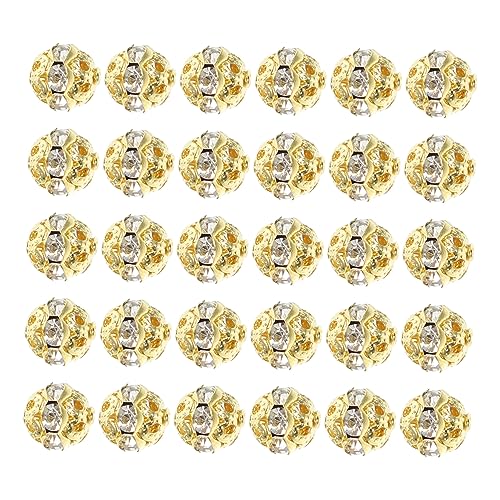 PERSELOSO 30 Teiliges Armband Mit Perlen Und Diamantkugeln Zahlentropfen Herstellung Von Prismenperlen Runden Perlen Armbändern Mit Großen Löchern Abstandshaltern Aus Strasssteinen von PERSELOSO