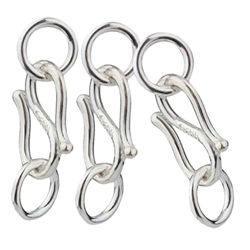 PERSELOSO 3Stücke S Haken Armbandverschlüsse Silber DIY Schmuckverschluss mit Doppelten Ringen für Armbänder und Accessoires Langlebig und Vielseitig Einsetzbar von PERSELOSO