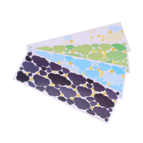 PERSELOSO 4 Blätter Wolkige DIY Aufkleber Cloud Stationery Sticker für Tagebuch Scrapbook und Kreative Projekte Adorable Designs Blau und Grün von PERSELOSO