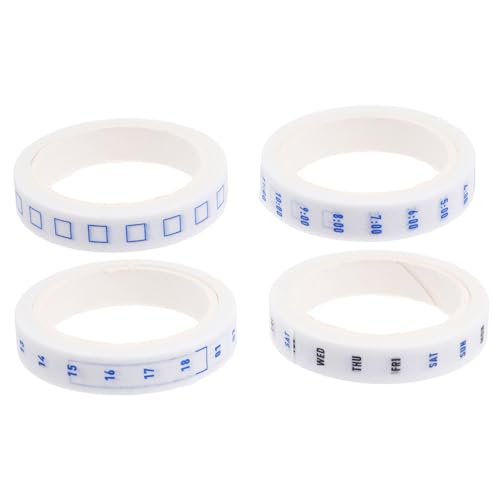 PERSELOSO 4 Rollen Washi Tape Set für Zeitmanagement Dekoratives Klebeband zur Planung und Organisation für Büro und Schule mit Beschreibbaren Bereichen für Termine und Aufgaben von PERSELOSO
