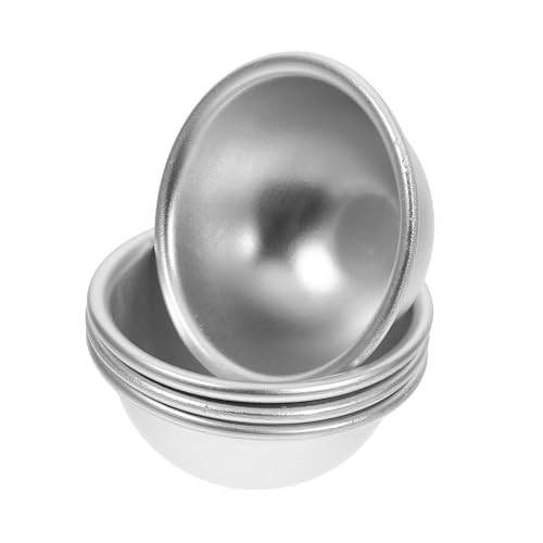 PERSELOSO 4 STÜCKE Aluminium Halbkugel Backform Teilig für DIY Kuchen und Badebomben für Handwerk und Desserts Langlebige und Leicht zu Reinigende Moulds von PERSELOSO