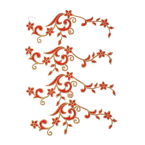 PERSELOSO 4 Stück Blumenform Stickerei Aufnäher Hochwertige Applikationen für DIY Kleidung Taschen und Hüte zur Reparatur und Dekoration Rote Farbe Strapazierfähiges Material PERSELOSO 4 Stück Blumenform Stickerei Aufnäher Hochwertige Applikationen für DIY Kleidung Taschen und Hüte zur Reparatur und Dekoration Rote Farbe Strapazierfähiges Material von PERSELOSO