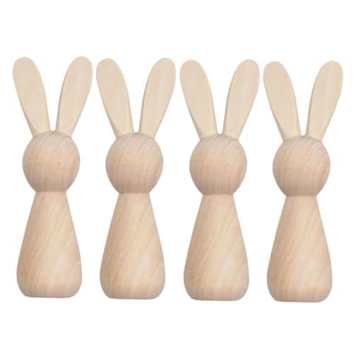 PERSELOSO 4 Stück DIY Holzhasen Unfertige Holzfiguren zum Bemalen Kreative Graffiti Kaninchen Puppen für Bastelprojekte und Kinderaktivitäten PERSELOSO 4 Stück DIY Holzhasen Unfertige Holzfiguren zum Bemalen Kreative Graffiti Kaninchen Puppen für Bastelprojekte und Kinderaktivitäten von PERSELOSO
