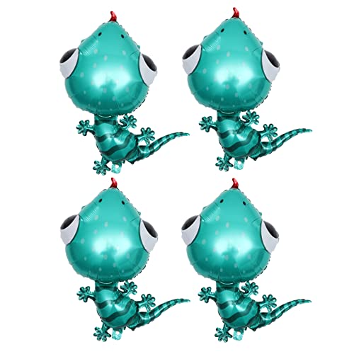 PERSELOSO 4 Stück Gecko -Ballon tierluftballone tier luftballons Tierische Luftballons ballontiere 3D-Tierballon Ballon für Folienballons aufblasbare Cartoon-Ballons Aluminiumfolie Blue von PERSELOSO