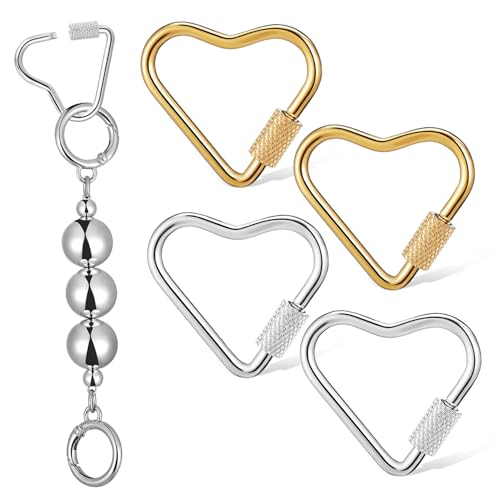PERSELOSO 4 Stück Herzförmiger Karabiner Clip für Schmuckherstellung Cute Carabiner mit Sicherheitsverschluss für Outdoor Aktivitäten und DIY Projekte PERSELOSO 4 Stück Herzförmiger Karabiner Clip für Schmuckherstellung Cute Carabiner mit Sicherheitsverschluss für Outdoor Aktivitäten und DIY Projekte von PERSELOSO