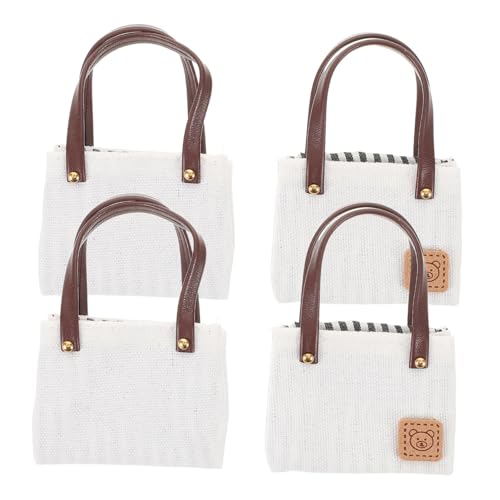 PERSELOSO 4 Stück Miniatur-tragetaschen: Blanko-stoffhandtaschen-Dekoration – Mini-Schultertaschen Aus Canvas Für Puppen – Simulations-Schultertasche, DIY-zubehör PERSELOSO 4 Stück Miniatur-tragetaschen: Blanko-stoffhandtaschen-Dekoration – Mini-Schultertaschen Aus Canvas Für Puppen – Simulations-Schultertasche, DIY-zubehör von PERSELOSO
