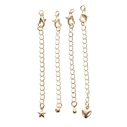 PERSELOSO 4 Stück Teiliges Armbandverlängerung Gold Beschichtet Kettenverlängerung für DIY Schmuck für und Fußkettchen Langlebig und Elegant von PERSELOSO