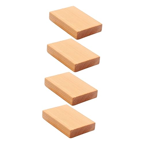 PERSELOSO 4 Stück Teiliges DIY Malset Zedernholz Unbehandelte Holzblöcke zum Basteln Glatte Oberflächen für Malerei Schnitzerei für Kreative Handwerksprojekte Hochwertige Holzmaterialien von PERSELOSO