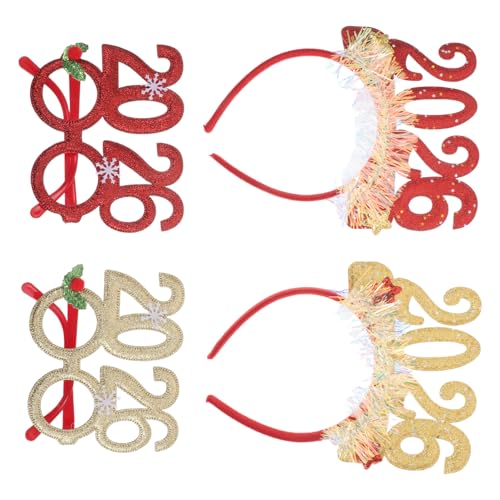 PERSELOSO 4 Stück Teiliges Glitzer Neujahrs Haarband und Festliche Brille für Silvester Feiern Bunte Haarschmuck Accessoires für Feiertagsveranstaltungen und Besondere Anlässe PERSELOSO 4 Stück Teiliges Glitzer Neujahrs Haarband und Festliche Brille für Silvester Feiern Bunte Haarschmuck Accessoires für Feiertagsveranstaltungen und Besondere Anlässe von PERSELOSO