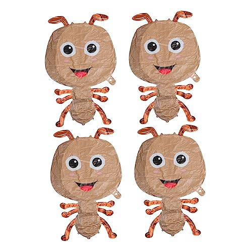 PERSELOSO 4 Stück Tierballons Folienballons Dekoration Gecko Ballon Meerestier Themenballons Feiertagsballons Zahlenballons Insekten Partyballons 3D Ballon Aluminiumfolie von PERSELOSO