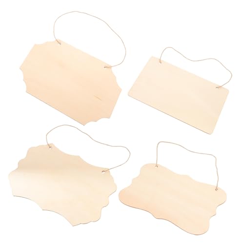 PERSELOSO 4 Stück Unbehandelte Holzschilder zum Basteln DIY Holzplatten für Kreative Dekorationen für Hochzeiten Garten und Mehr von PERSELOSO