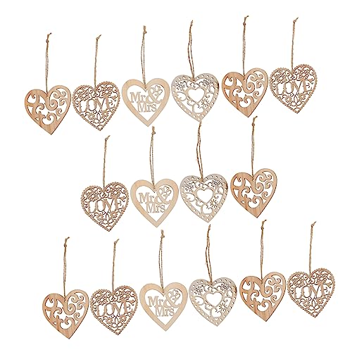 PERSELOSO 40 Stück Holzanhänger Ornament DIY Anhänger Liebevolles Herz Holzspan Holzherz Anhänger Herzform Holzhandwerk Party Dekoration Holzscheiben Für Selbstgemachte von PERSELOSO