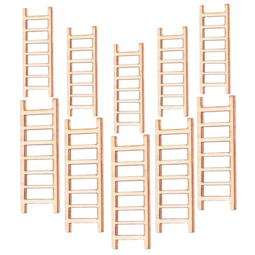 PERSELOSO 40 Stück Mini Holzleiter Dekoration Teilig Realistische Miniaturleiter für DIY Projekte und für Puppenhaus und Gartenaccessoires von PERSELOSO