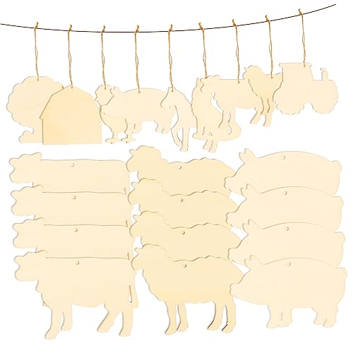 PERSELOSO 45Stücke Unbemalte Holzausschnitte für DIY Farm Thema Holzhandwerk Bastelmaterialien für Erwachsene PERSELOSO 45Stücke Unbemalte Holzausschnitte für DIY Farm Thema Holzhandwerk Bastelmaterialien für Erwachsene von PERSELOSO
