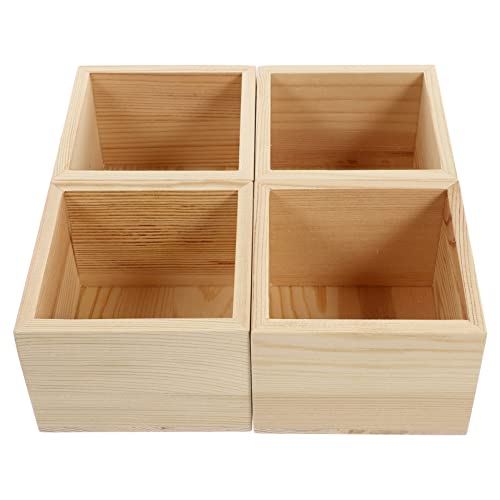 PERSELOSO 4Stücke Holz Aufbewahrungsboxen für DIY Geschenkverpackung Dekorative Kisten für Hochzeiten Quadratische Ringaufbewahrungsbox Natürliche Holzfarbe PERSELOSO 4Stücke Holz Aufbewahrungsboxen für DIY Geschenkverpackung Dekorative Kisten für Hochzeiten Quadratische Ringaufbewahrungsbox Natürliche Holzfarbe von PERSELOSO
