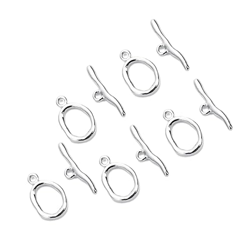 PERSELOSO 5 Satz DIY Schmuckverschlüsse Abnorme Form Kupferveredelt für Armbänder und Zubehör für Schmuckherstellung Silberfarben von PERSELOSO