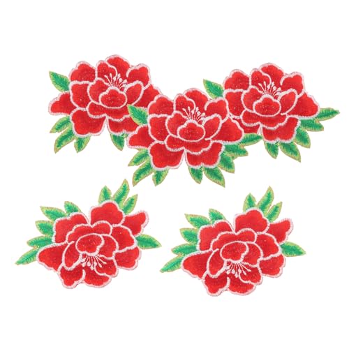 PERSELOSO 5 Stück Bestickte Applikations Patches für Kleidung Blumen Bügelbilder Deko für Jeans Taschen und Diy Projekte Langlebig und Hautfreundlich von PERSELOSO