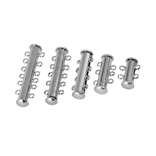 PERSELOSO 5 Stück Magnetverschluss Silber für Mehrstrang Nehmer Verbindungselemente für Schmuckherstellung Geeignet für Halsketten und Armbänder DIY Zubehör von PERSELOSO
