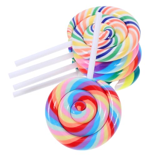 PERSELOSO 5 Stück Polymer Clay Regenbogen Lollipop Modell Künstliche Süßigkeit für Foto Requisiten für Hochzeiten und Geburtstagsfeiern PERSELOSO 5 Stück Polymer Clay Regenbogen Lollipop Modell Künstliche Süßigkeit für Foto Requisiten für Hochzeiten und Geburtstagsfeiern von PERSELOSO
