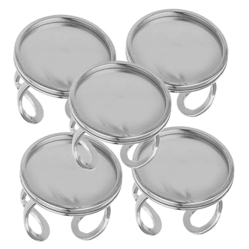 PERSELOSO 5 Stück Ringe Verstellbare DIY Schmuck Ringe für Bastelarbeiten Runde Rohlinge für Schmuckherstellung für Hochzeiten und Kreative Projekte von PERSELOSO