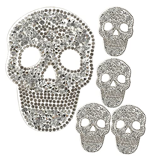 PERSELOSO 5 Stück Skull Patches Teiliges mit Multifunktionalen Bügel Patches für Kleidung Dekoration und Reparatur Glitzernde Aufnäher für DIY Projekte Silberfarben PERSELOSO 5 Stück Skull Patches Teiliges mit Multifunktionalen Bügel Patches für Kleidung Dekoration und Reparatur Glitzernde Aufnäher für DIY Projekte Silberfarben von PERSELOSO