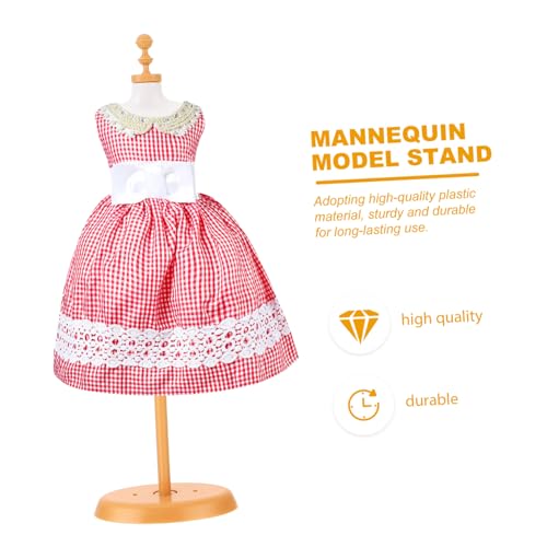 PERSELOSO 5 Stück Teiliges Puppenständer Kunststoff Doll Model Stand für Puppenkleider Unterstützung Weiß Goldfarben Stabile Halterung für Puppenzubehör von PERSELOSO