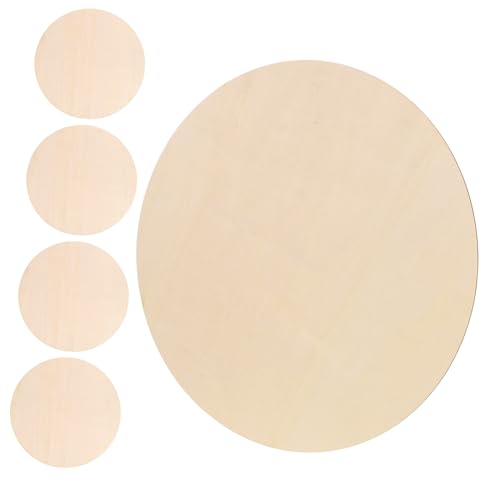 PERSELOSO 5 Stück Teiliges Set Unbehandelte Runde Holzscheiben für DIY Projekte Türschilder und Bastelarbeiten Hochwertiges Naturholz zum Bemalen und Gestalten für Kreative Dekorationen von PERSELOSO