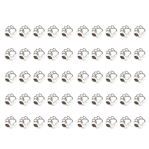 PERSELOSO 50 Stück DIY Schmuck Spacer Perlen aus Langlebiger Zinklegierung Große Lochgröße Antikes Silber Geeignet für Armbänder Halsketten Schmuckherstellung und Bastelprojekte PERSELOSO 50 Stück DIY Schmuck Spacer Perlen aus Langlebiger Zinklegierung Große Lochgröße Antikes Silber Geeignet für Armbänder Halsketten Schmuckherstellung und Bastelprojekte von PERSELOSO