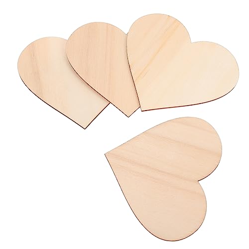 PERSELOSO 50 Stück Herzförmige Holzscheiben Unlackierte DIY Bastelzubehör für Kreative Kinderprojekte Große Holzplättchen für Bastelideen von PERSELOSO