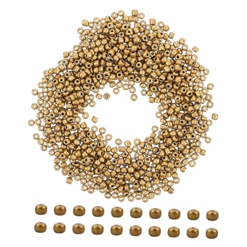 PERSELOSO 5000 Stück Goldene Glasperlen Spacer Small Spacer Beads für DIY Armbänder Halsketten Schmuckherstellung Bastelperlen für Kreative Handarbeit von PERSELOSO