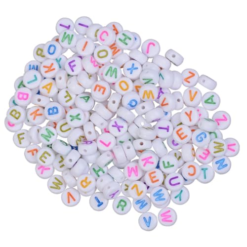 PERSELOSO 500Stücke Bunte Buchstabenperlen DIY Runde Spacerperlen für Armbänder und für Schmuckdekor und Kreative Bastelprojekte von PERSELOSO
