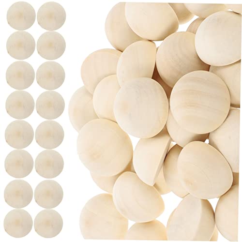PERSELOSO 50Stücke DIY Holzhalbperlen Natürliche Bastelperlen für Schmuck Fotorequisiten Dekorationen für Kreative Projekte und PERSELOSO 50Stücke DIY Holzhalbperlen Natürliche Bastelperlen für Schmuck Fotorequisiten Dekorationen für Kreative Projekte und von PERSELOSO