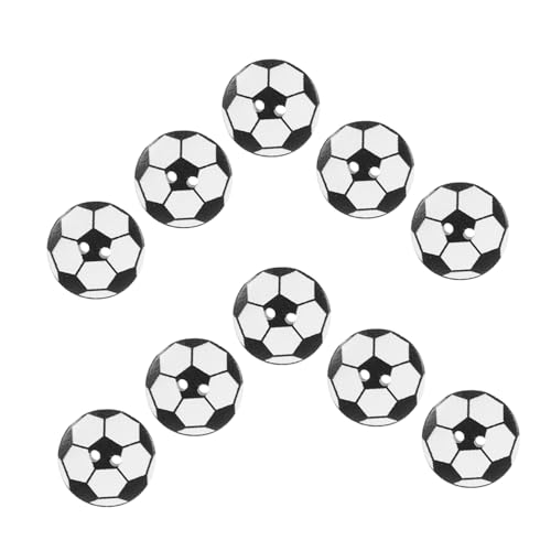 PERSELOSO 50Stücke Fußball Holzknöpfe Vintage DIY Kleidungsknöpfe Runde Holzknöpfe für Bastelarbeiten für Kleidung Puppen Taschen und Dekorationen von PERSELOSO