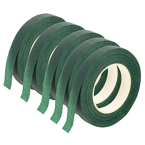 PERSELOSO 5Rollen Floristenband Klebeband zum Einwickeln von Blumenstielen für DIY Bastelprojekte und Blumenarrangements Stark und Dehnbar Einfach von Hand Reißbar von PERSELOSO