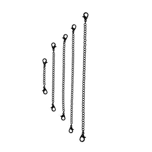 PERSELOSO 5Stücke Verlängerungskette Teiliges mit Karabinerverschluss für DIY Schmuck Schwarz Robuste Kettenverlängerer für und Armbänder PERSELOSO 5Stücke Verlängerungskette Teiliges mit Karabinerverschluss für DIY Schmuck Schwarz Robuste Kettenverlängerer für und Armbänder von PERSELOSO