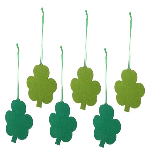 PERSELOSO 6 Stück Grüne Filz-Kleeblatt-hängeornamente Für St. Patrick Day-Dekorationen, Irische Festival-heimdekoration, Glücksparty-anhänger, Glitzernde St. Patrick Day-Charms von PERSELOSO