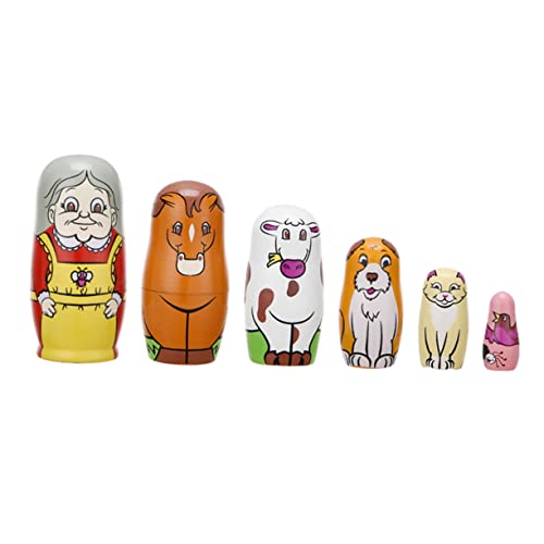 PERSELOSO 6 Stück Handbemalte Holz Puppen Bunte Kreative Nistpuppen für Mädchen Robuste Langlebige Holzspielzeuge als oder Deko Designs für Sammler PERSELOSO 6 Stück Handbemalte Holz Puppen Bunte Kreative Nistpuppen für Mädchen Robuste Langlebige Holzspielzeuge als oder Deko Designs für Sammler von PERSELOSO