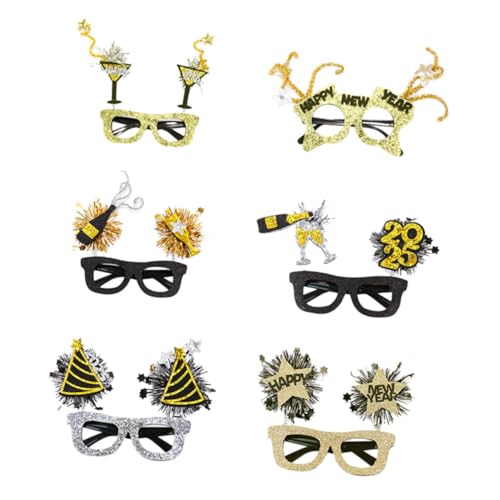 PERSELOSO 6 Stück Neujahrsbrille Brillen Party Brille Neuheit Brille Neujahrsdekorationen 2025 Foto-Requisiten für das Neue Jahr frohes neues Jahr Party Favor Brille Silvesterbrille Plastik PERSELOSO 6 Stück Neujahrsbrille Brillen Party Brille Neuheit Brille Neujahrsdekorationen 2025 Foto-Requisiten für das Neue Jahr frohes neues Jahr Party Favor Brille Silvesterbrille Plastik von PERSELOSO