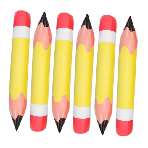 PERSELOSO 6 Stück PVC Aufblasbare Bleistifte Dekoration für Klassenzimmer und Geburtstagsfeiern Große Gelbe Bleistiftballons für Back To School Events Witzige Raumdekoration PERSELOSO 6 Stück PVC Aufblasbare Bleistifte Dekoration für Klassenzimmer und Geburtstagsfeiern Große Gelbe Bleistiftballons für Back To School Events Witzige Raumdekoration von PERSELOSO