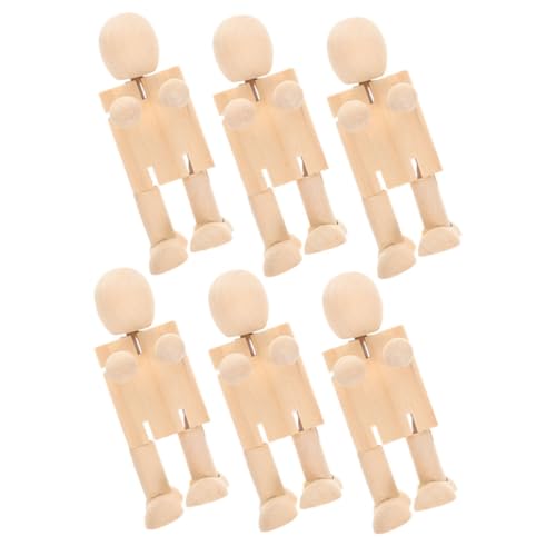 PERSELOSO 6 Stück Teiliges Holzroboter Puppen zum Bemalen Flexible Gelenkfiguren für DIY Kunsthandwerk Pädagogisches für Fördert Kreativität und Familieninteraktion PERSELOSO 6 Stück Teiliges Holzroboter Puppen zum Bemalen Flexible Gelenkfiguren für DIY Kunsthandwerk Pädagogisches für Fördert Kreativität und Familieninteraktion von PERSELOSO