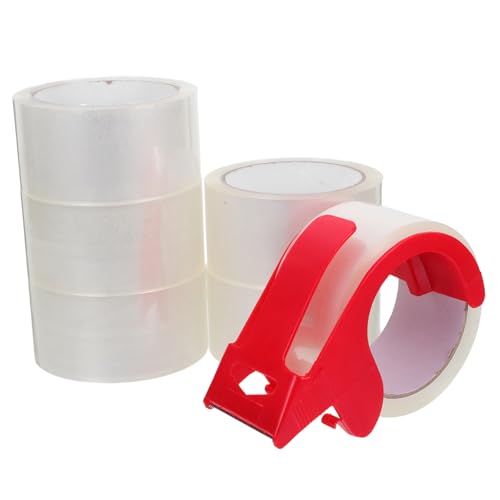 PERSELOSO 6 Stück Teiliges Transparentes Packband Set mit Spender Hochleistungs Klebeband für Versand Umzug und Lagerung Verpackungsmaterial für Kartons und Pakete von PERSELOSO