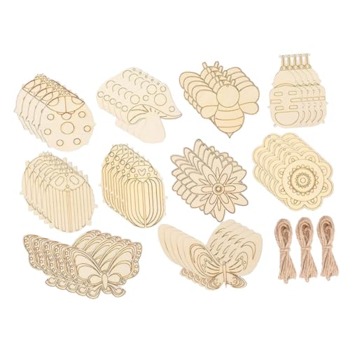 PERSELOSO 60 Sätze Unbehandelte Holzscheiben für DIY Teiliges Set Vielseitige Holz Ausschnitte zum Basteln und Dekorieren für Kreative Projekte und PERSELOSO 60 Sätze Unbehandelte Holzscheiben für DIY Teiliges Set Vielseitige Holz Ausschnitte zum Basteln und Dekorieren für Kreative Projekte und von PERSELOSO
