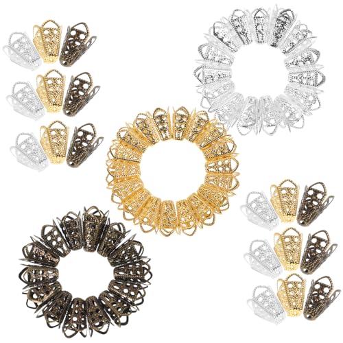 PERSELOSO 60 Stück Blütenperlenkappen für DIY Schmuckherstellung Vintage Schmuckzubehör für Armbänder und für Kreative Bastelprojekte von PERSELOSO