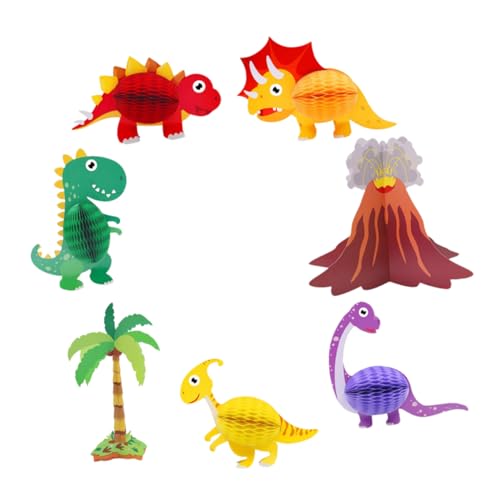 PERSELOSO 7 Stück Dinosaurier Themen Deko Teiliges Honeycomb Tischmittelstück für Geburtstagsfeiern und Kinderpartys Papier Deko für Fröhliche Atmosphären und Fotorequisiten PERSELOSO 7 Stück Dinosaurier Themen Deko Teiliges Honeycomb Tischmittelstück für Geburtstagsfeiern und Kinderpartys Papier Deko für Fröhliche Atmosphären und Fotorequisiten von PERSELOSO