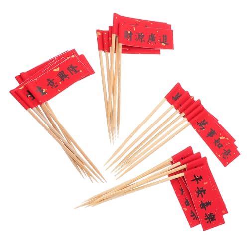 PERSELOSO 72 Stück Chinesische Stil Dessert Pick Cake Toppers Dekorative Kuchenornamente für Geburtstags und Neujahrsfeiern Vielseitige Kuchendekoration für von PERSELOSO