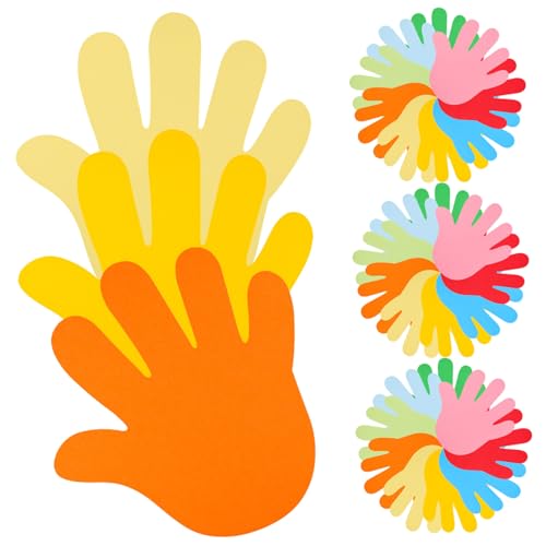 PERSELOSO 72Stücke Papierausschnitte mit Kinderfreundliche Palmenförmige DIY Ausschnitte für Fingerabdruck Projekte und Schuldekoration für Bastelarbeiten von PERSELOSO