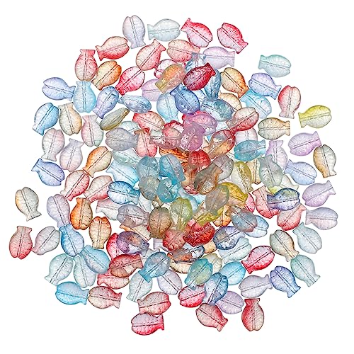 PERSELOSO 90Stücke Fischglasperlen DIY Armbänder Anhänger Schmuckperlen Fischform Glasperlen für Basteln für Armbänder und Dekorationen Geschenkidee von PERSELOSO