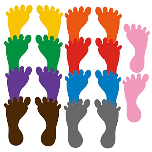 PERSELOSO 9paare Bunte Fußabdruck-Sticker Für Wasserfest Und rutschfest Für Kindergarten-Boden-Dekoration Und Soziale Distanzierung PERSELOSO 9paare Bunte Fußabdruck-Sticker Für Wasserfest Und rutschfest Für Kindergarten-Boden-Dekoration Und Soziale Distanzierung von PERSELOSO